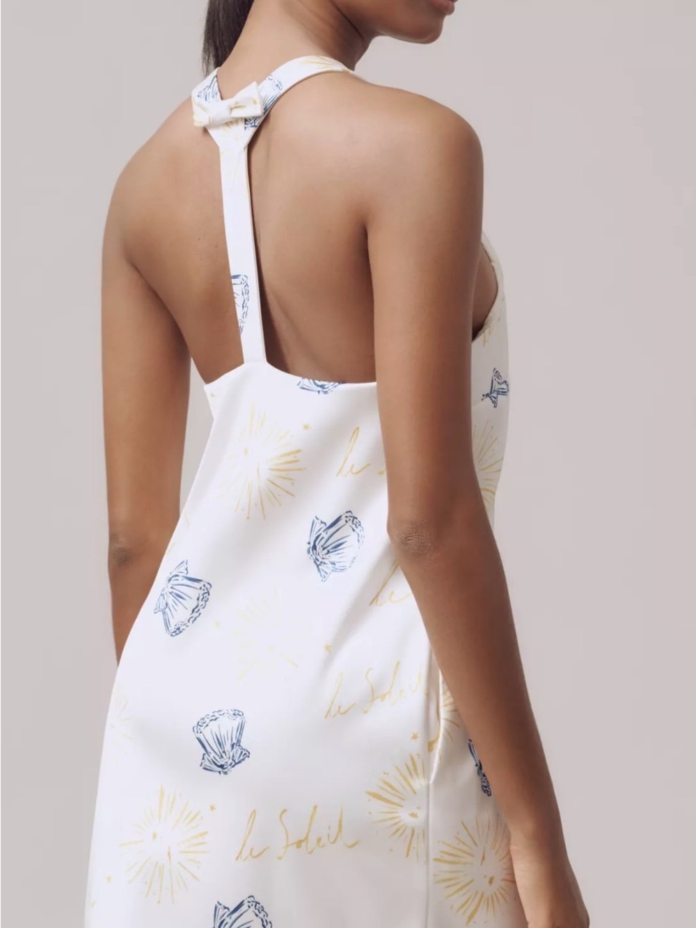 Nephthys Illustrated x Maeve Sleeveless Square-Neck Shift Mini Dress